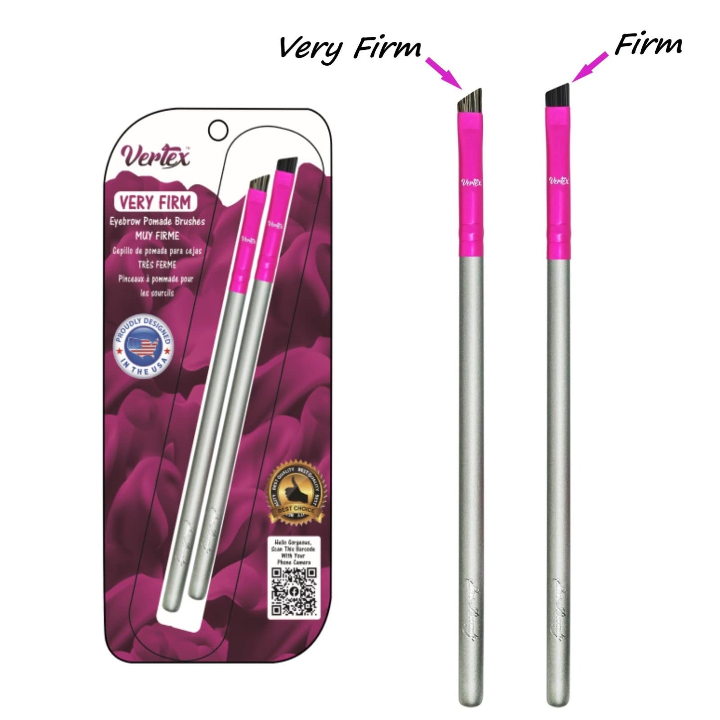 Firm Eyebrow Brush Kit For Makeup Pomade Tint Stencil Color Waterproof Applicator 2 Pc Angled Eye Brow Lamination Kit To Contour Conceal Brows