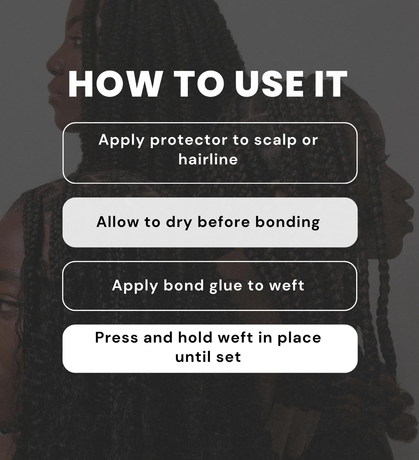 EBIN NEW YORK 3x Wonder Weave Bond Hair Protector (Clear) 8.5 oz Bundle with 2x Hair Bond Glue (Clear) 2 oz Protective Shield & Secure Hold - Seamless