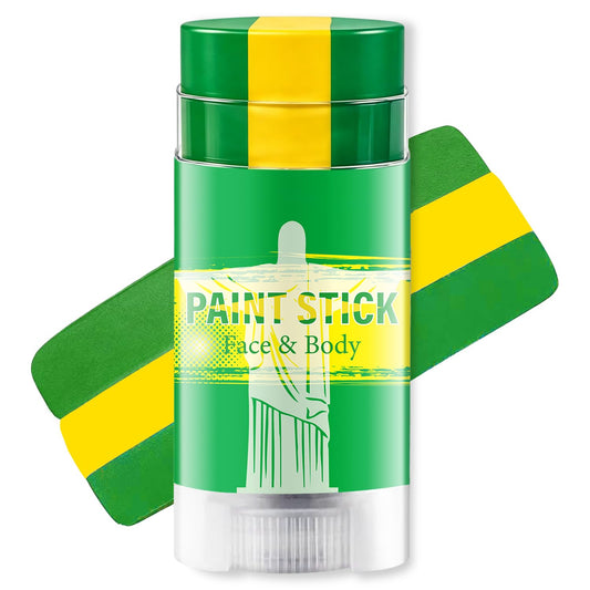 Green Yellow and Green Brazil Face Paint Stick for World Cup Fans, Sweatproof & High Pigment Sports Face Body Paint Sticks for Football, Rugby Beauty and Personal Care WEEMAY Default Title