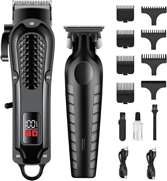 Cordless Hair Clippers for Men,Professional Barber Set with T Outliner Trimmer and Foil Shaver,LCD Display,Rechargeable Beard Grooming Kit(Brown) Beauty and Personal Care QDKVTNDJZ