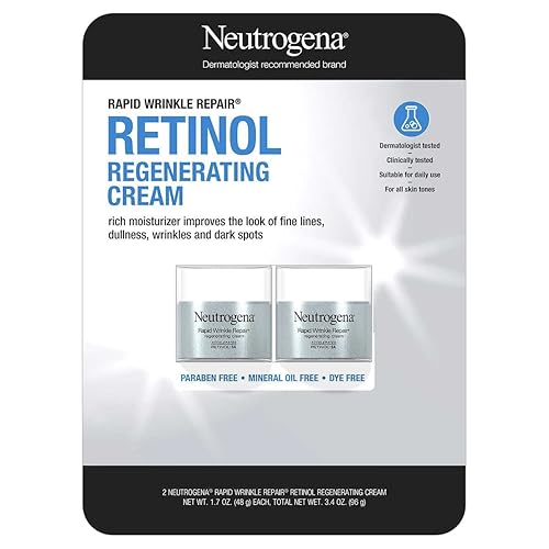 Neutrogena Rapid Wrinkle Repair Retinol Face Moisturizer, Daily Anti-Aging Cream with & Hyaluronic Acid to Fight Fine Lines, Wrinkles, Dark Spots, 1.7