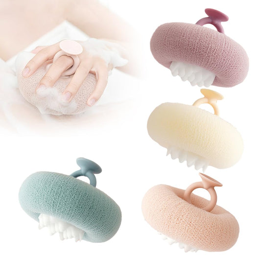 Super Soft Sunflower Suction Cup Bath Ball, 3D Exfoliating Body Bath Sponge for Adults and Children, Women and Men, Skin Friendly Sponge Mesh Pouf Beauty and Personal Care Cecurpo