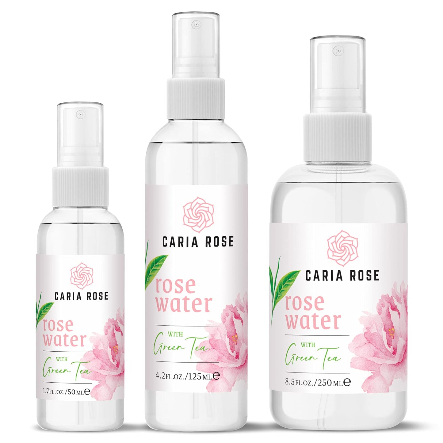 Rosewater Hydrating Spray with Green Tea | Rose Water Facial Toner with Green Tea (1.7 oz Travel Size)