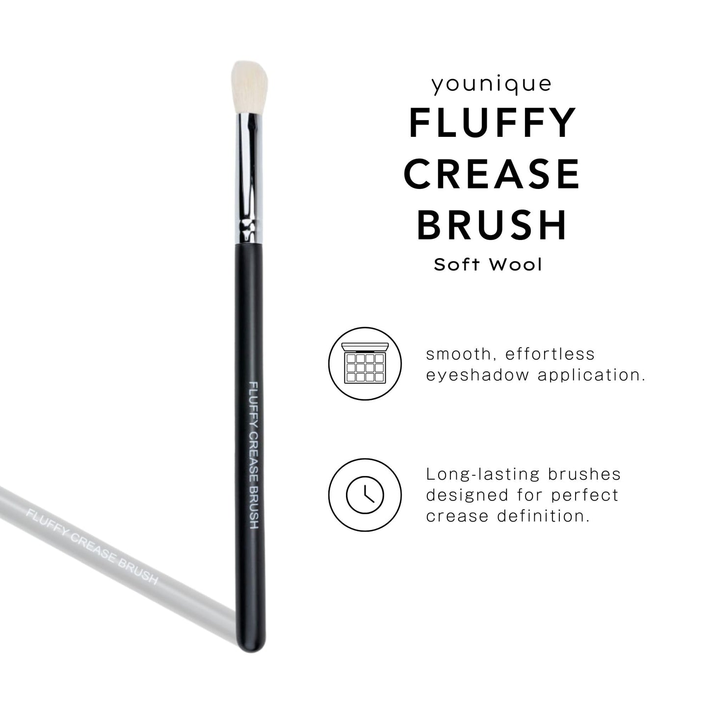 Younique Fluffy Crease Brush for Eye Makeup | Soft Synthetic Eyeshadow Blending Brush | Durable Eye Shadow Brush for Crease Precision | Lightweight
