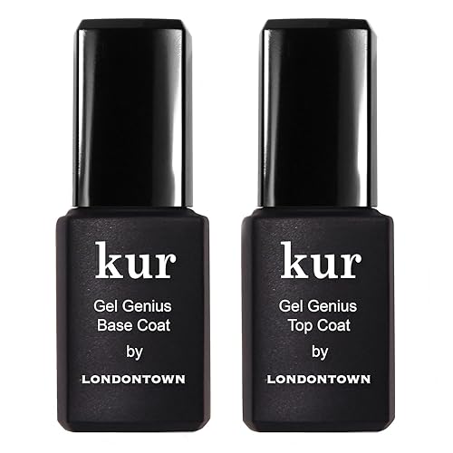 LONDONTOWN kur Gel Genius Gel-Like Set, Top Coat & Base Coat Set For Long Lasting Manicure Beauty & Personal Care LONDONTOWN