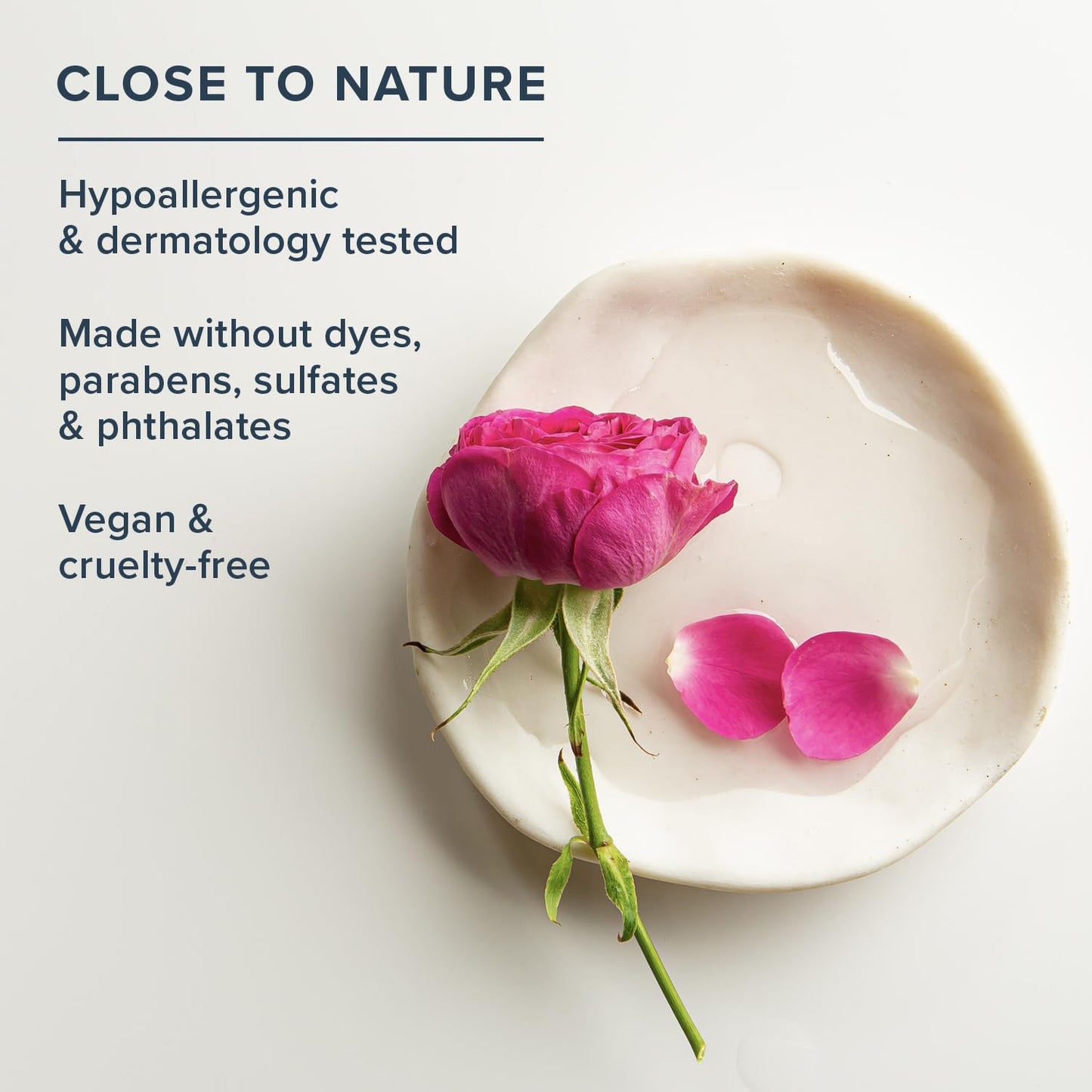 HERITAGE STORE Rosewater Facial Cleanser - Milk Face Wash Purifies and Nourishes w/Squalane, Rose Complex, Dry Skin to Combination Skin Care