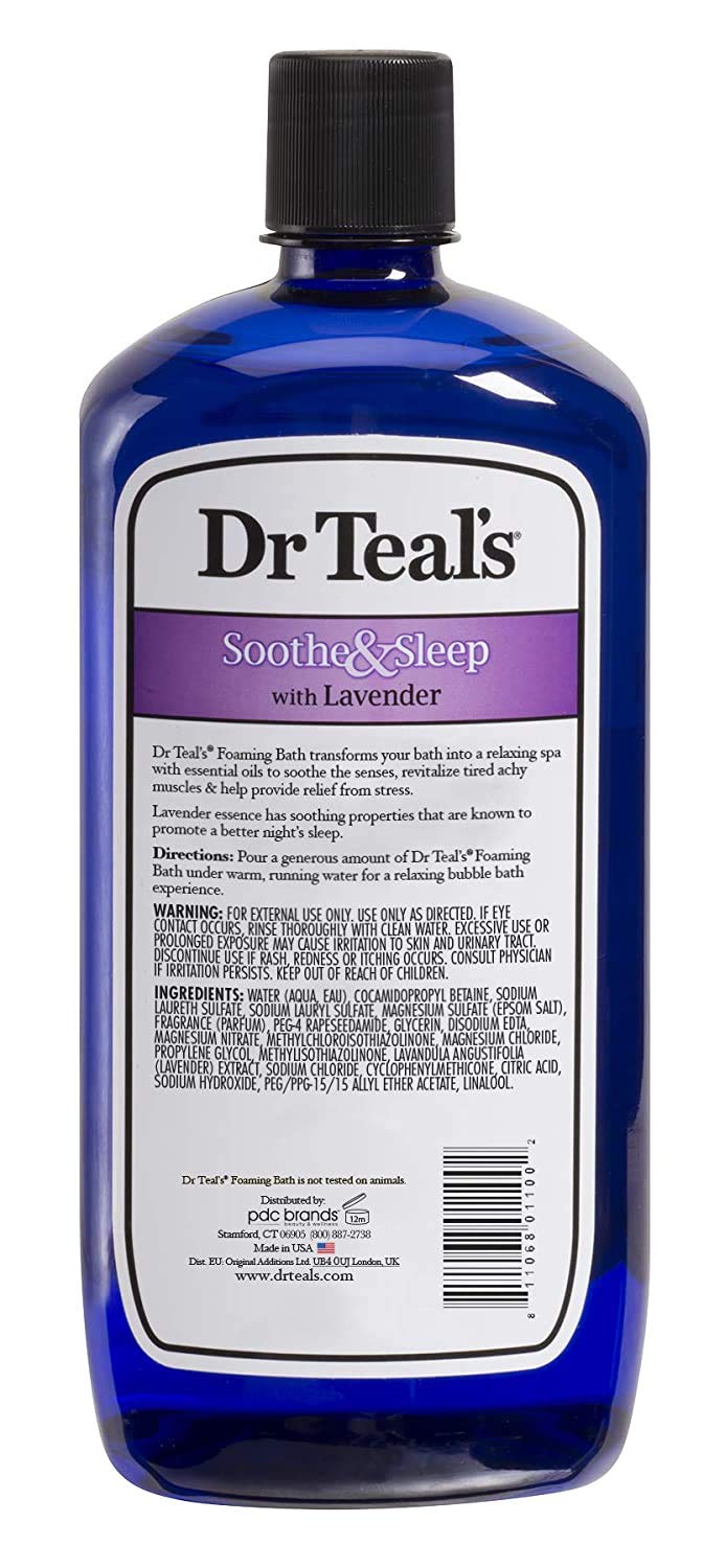 Dr Teal's Foaming Bath & Body Lotion Gift Set (2 Pack, 42oz Total) - 34oz Soothe & Sleep Lavender Foaming Bath & 8oz Nighttime Therapy Melatonin Body Beauty & Personal Care Dr Teal's