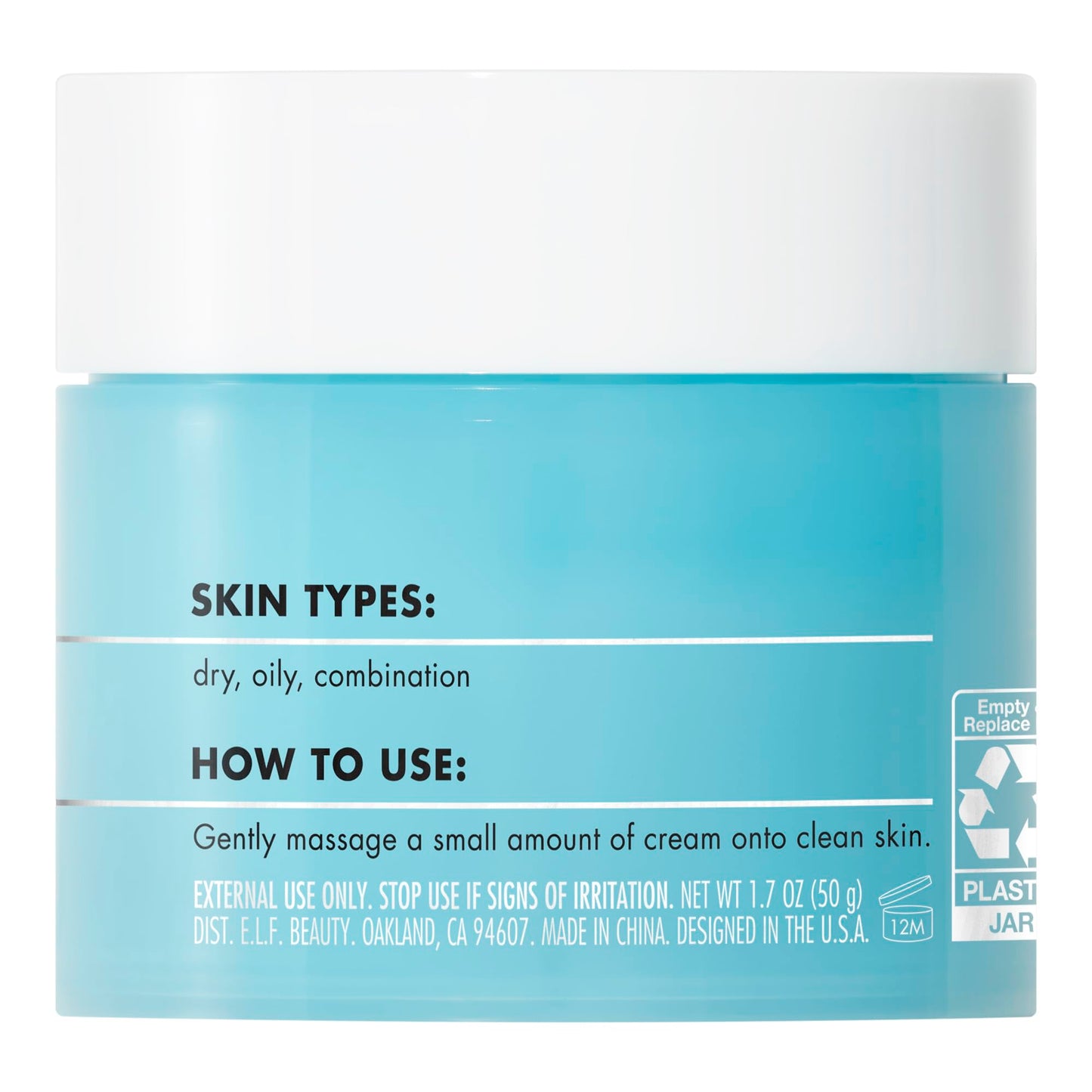 e.l.f., Skin Holy Hydration! Face Cream with Hyaluronic Acid, Fragrance Free, Niacinamide and Peptides, Nourishing Moisturizer