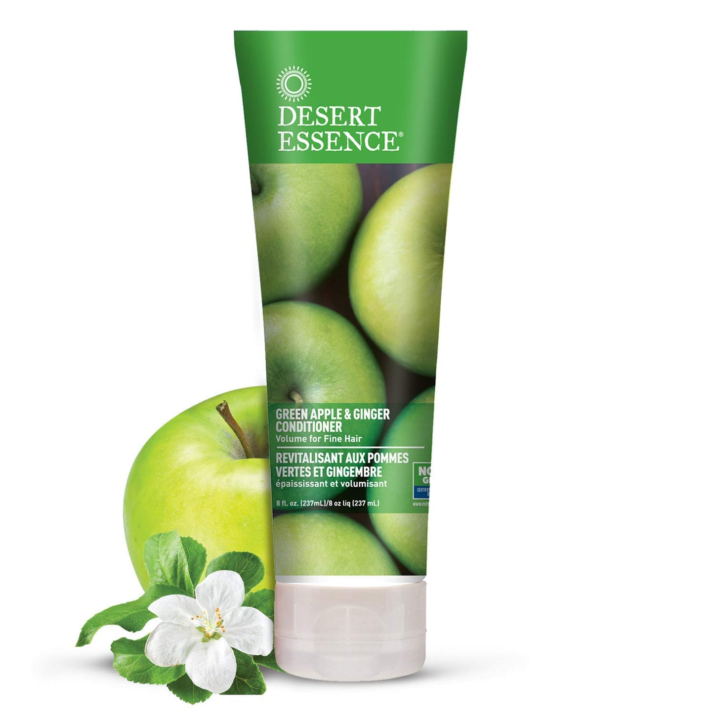 Desert Essence Green Apple & Ginger Shampoo & Conditioner Bundle - 8 Fl Ounce - Volume For Fine Hair - Natural - Deep Moisturizing - Antioxidants
