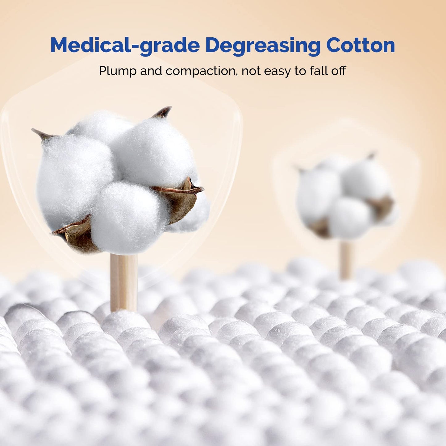 JMU Sterile Cotton Tipped Applicators, 2000 Medical Cotton Swabs Wood Shaft Beauty and Personal Care JMU