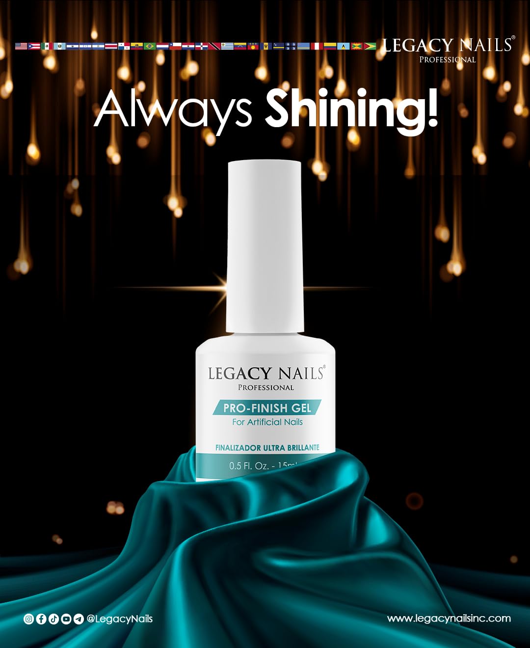 Legacy Nails Professional PRO FINISH GEL 0.5oz - High-Gloss Acrylic Nail Sealer for Long-Lasting Shine - Quick-Dry Formula, Scratch Resistant Beauty & Personal Care LEGACY NAILS