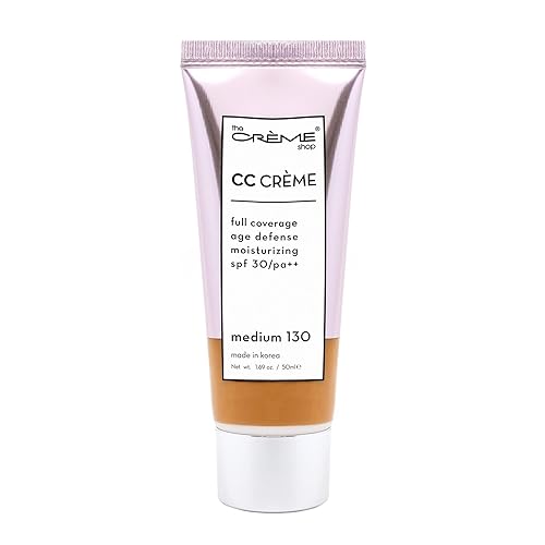 The Creme Shop Color-Adapting Makeup Infused with Kokum Butter, Grapeseed Oil, Cica, Vitamin C, and Aloe Leaf Extract - Full Coverage, Hydrating, SPF 30 - Inclusivity in Every Shade - MEDIUM 130