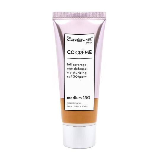 The Creme Shop Color-Adapting Makeup Infused with Kokum Butter, Grapeseed Oil, Cica, Vitamin C, and Aloe Leaf Extract - Full Coverage, Hydrating, SPF 30 - Inclusivity in Every Shade - MEDIUM 130