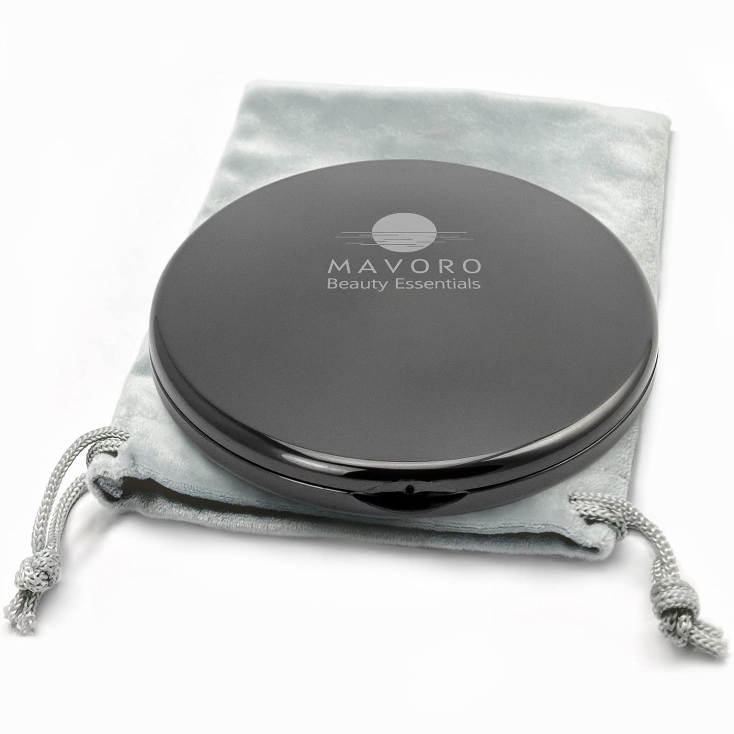 Mavoro Magnifying Compact Mirror | 1x/10x Magnification | 4" Small Pocket Purse Double Sided Travel Makeup Mirror | Folding Portable Hand Compact