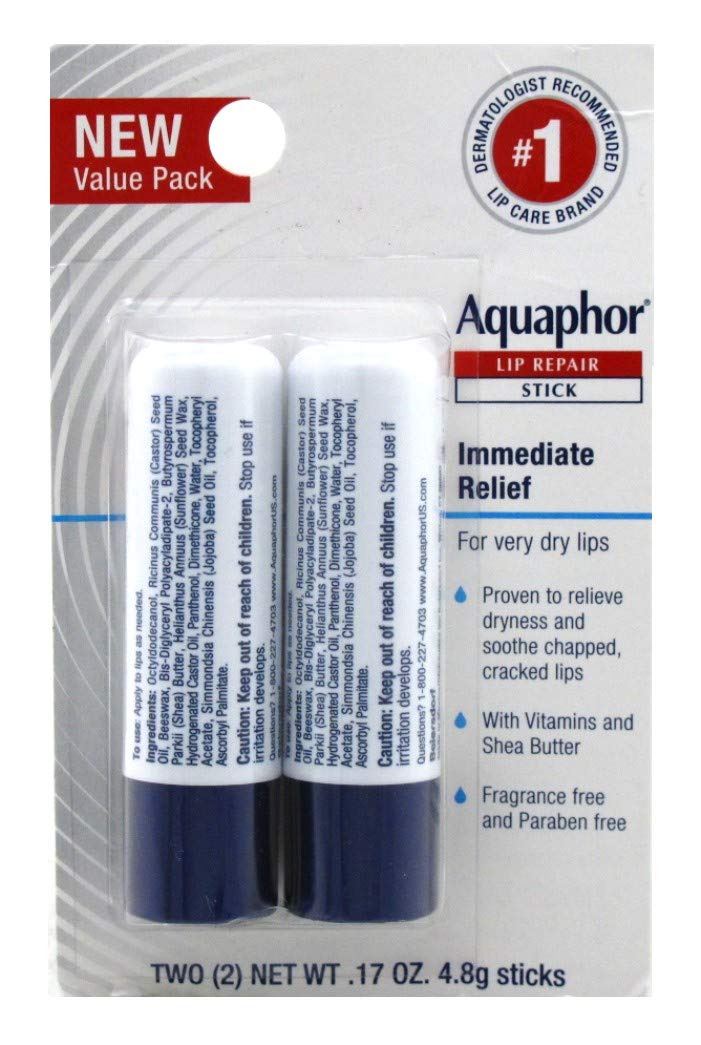 Aquaphor Lip Repair Stick 0.17 Ounce Twin (6 Pack)