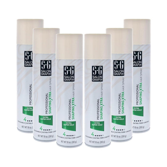 Salon Grafix Shaping Hair Spray - Brushable and Freshly Scented Hairspray for Women and Men - Professional Quality Result - Extra Super Hold - 6 pc