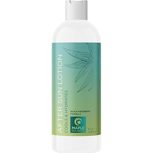 After Sun Lotion with Aloe Vera - Ultra Cooling Aloe Vera for Sunburn Hydration with Cocoa Butter & Rosehip Oil - Hydrating Aloe Lotion After Sun