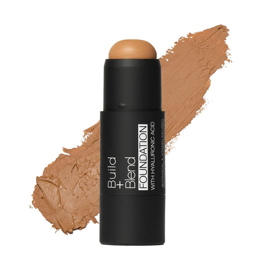 Palladio BUILD & BLEND Foundation Stick, Medium Coverage Buildable Contour Stick for Face, Ultra Blendable Creamy Formula for a Natural Shine Free