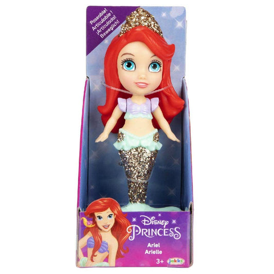 Amarina Packed in Clear Box for Gift Disney Princess Mini Poseable 3.5'' Doll Choose from All 11 Style Princess Characters (Ariel Mermaid)