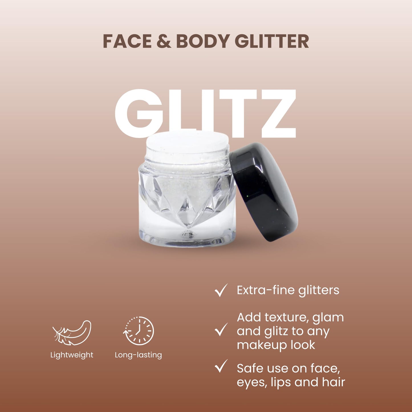 Poise Makeup Body and Facial Glitter | Extra-fine Cosmetic-Grade Glitters to Add Texture, Glam and Glitz, Safe for Face Eyes Lips and Hair