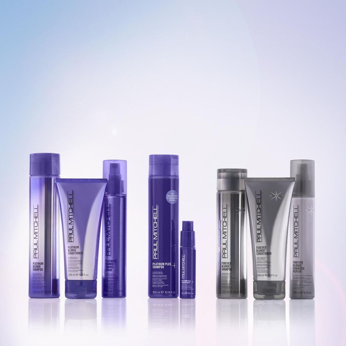 Paul Mitchell Platinum Blonde Purple Toning Spray, Cools Brassiness, Eliminates Warmth, For Color-Treated Hair + Naturally Light Hair Colors, 5.1 fl