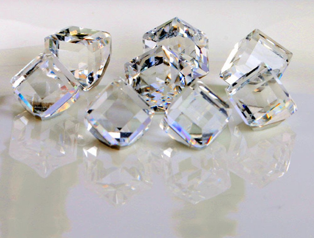 60PCS /lot 3D Cube Square Rhinestone Crystal Glass Nails Beads Decoration Manicure Nail Art (Clear) Beauty & Personal Care MEYA