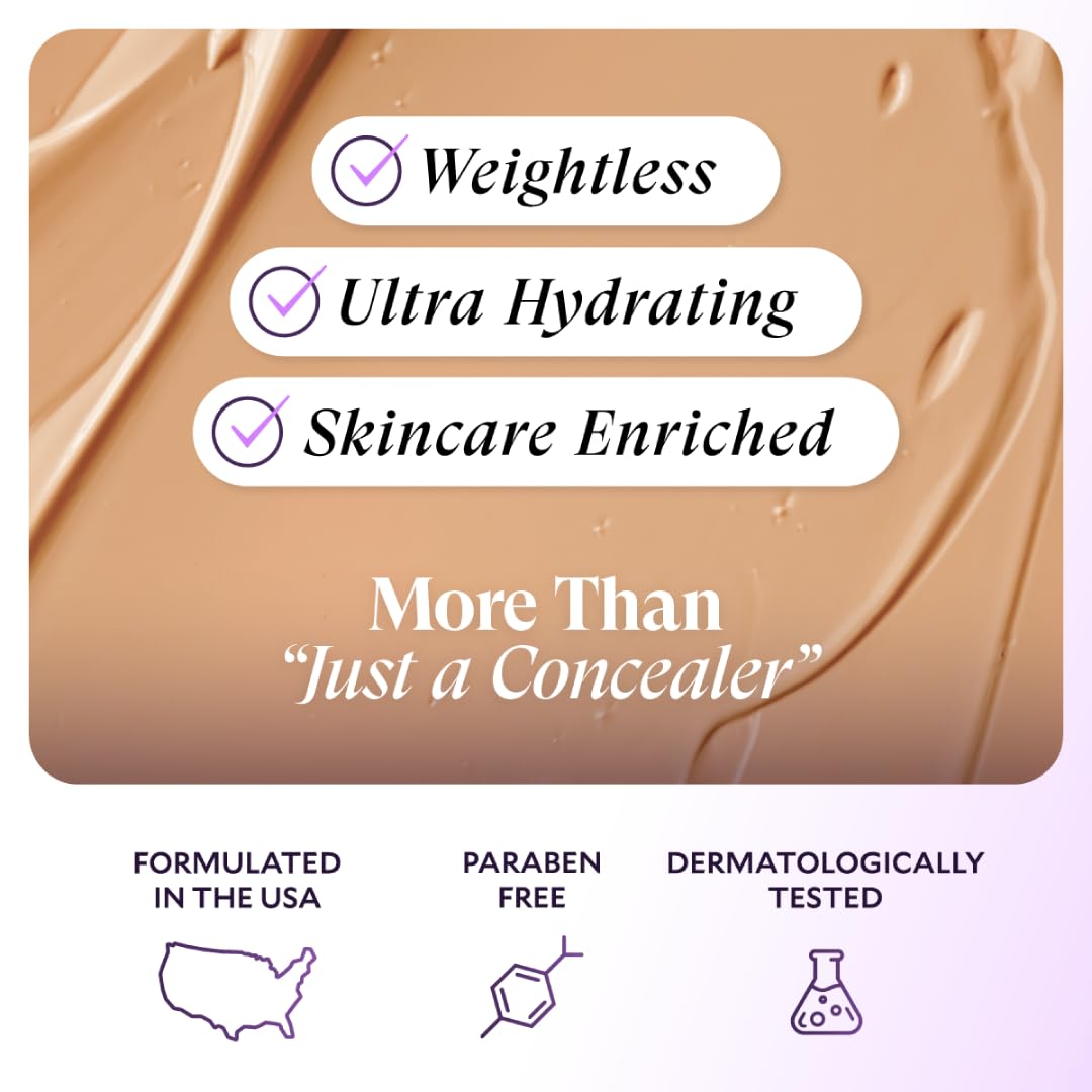 Fièra Luxury Concealer & Foundation with Anti-Aging Ingredients - Full Coverage for Dark Circles, Wrinkles, Fine Lines, and Spots, All-Day Wear