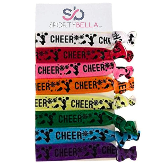 Infinity Collection - Multicolored Cheer Girl Hair Ties - No Crease, No Tug Elastic Ponytail Holders, Women, Cheerleaders, Teams & Coaches - 8 Pcs Beauty & Personal Care Infinity Collection
