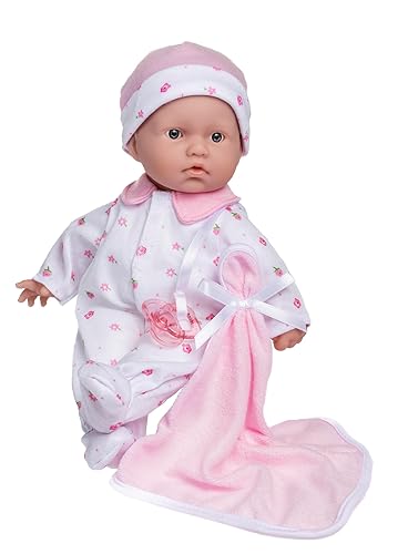 JC Toys La Baby Caucasian Baby Doll Set - 11 Inch Soft Baby Doll | Washable |Removable Pink Outfit w/ Hat & Blanket | For Children 12 Months +