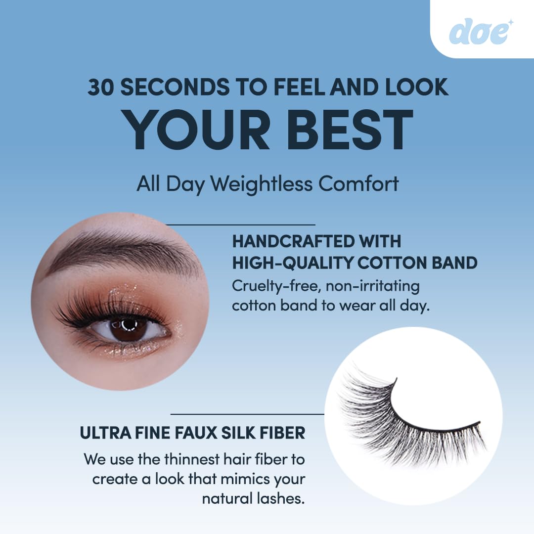 Fuccboi Repellent - Reusable 15 Wears, Fluffy Looking Vegan False Lashes, Handmade from Korean Silk. Lightweight Cruelty Free Eyelash with Volume - 1
