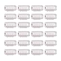 YANTAISIYU 24 Pcs 32mm 9-Teeth Hair Extensions Snap Wig Clips Comb Metal Hair Clips for Wigs & Hairpiece Accessories (Blonde)
