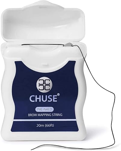 CHUSE Brow Mapping String for Microblading - Pre-Inked - 66ft (20m) -1 mm Fine Bamboo Charcoal Thread