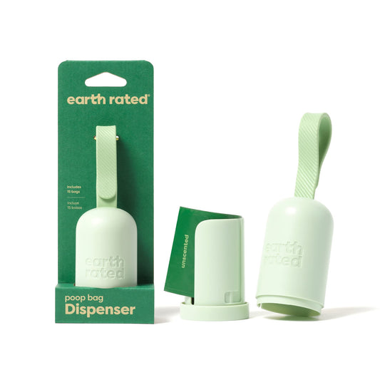 Earth Rated Dog Poop Bag Holder, Durable and Guaranteed Leakproof, Unscented, Dispenser with Starter Roll