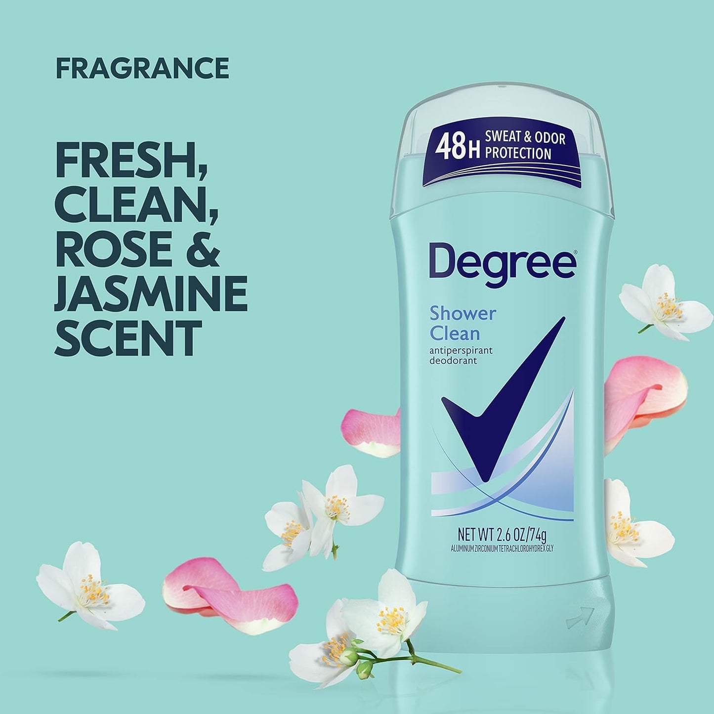 Degree Women Anti-Perspirant Deodorant Invisible Solid,Twin Pack, Shower Clean 2.6 oz (Pack of 3) Beauty and Personal Care Degree