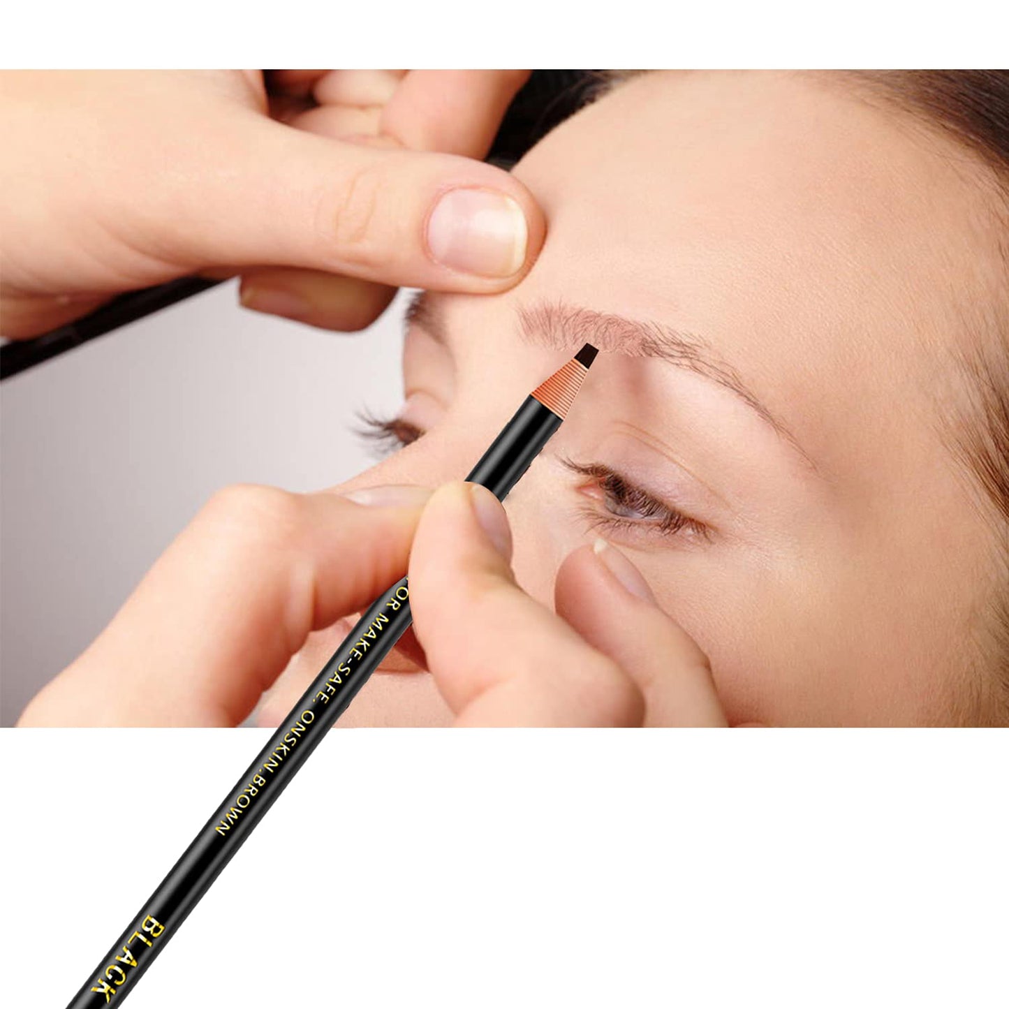 6 Piece Black Colour Waterproof Eyebrows Pencil Tattoo Makeup And Microblading Supplies Kit-Permanent Eye Brow Liners In Waterproof Eyebrow Pencils