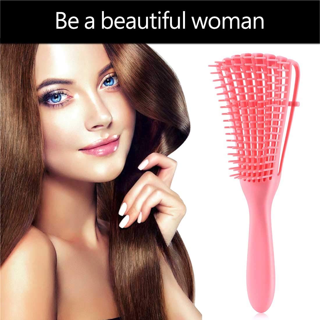 Detangling Brush for Afro American/African 3a to 4c Kinky, Wavy/Curly/Coily Hair - Women's Scalp Massaging Comb for Wet/Dry/Oily/Thick/Long Textured