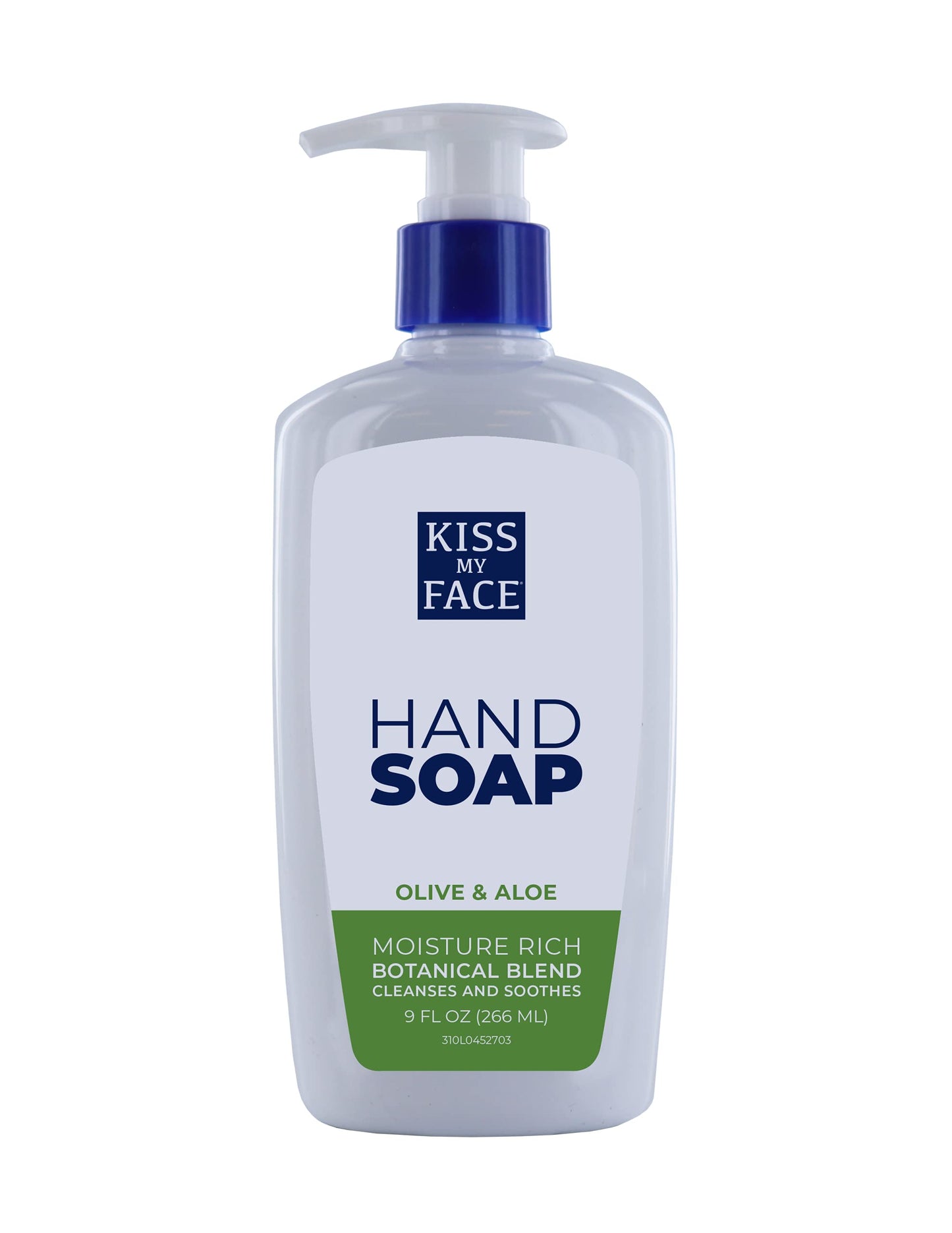 Kiss My Face Moisture Liquid Hand Soap Vegan and Cruelty Free Hand Wash Soap 9 fl oz Bottle with Pump Dispenser (Olive and Aloe, Pack of 1)