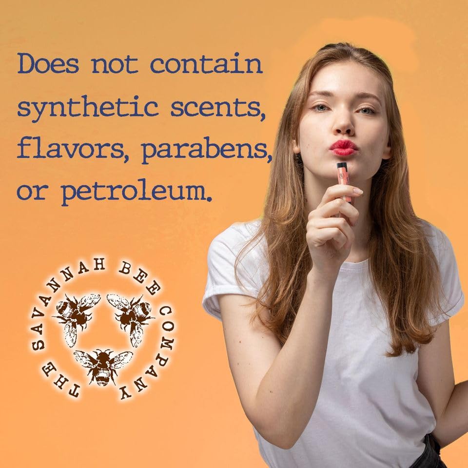 Savannah Bee Company Honey Lip Balm - Moisturizing Lip Balm for Dry and Chapped Lips - Hydrating Lip Care with Honey & Beeswax