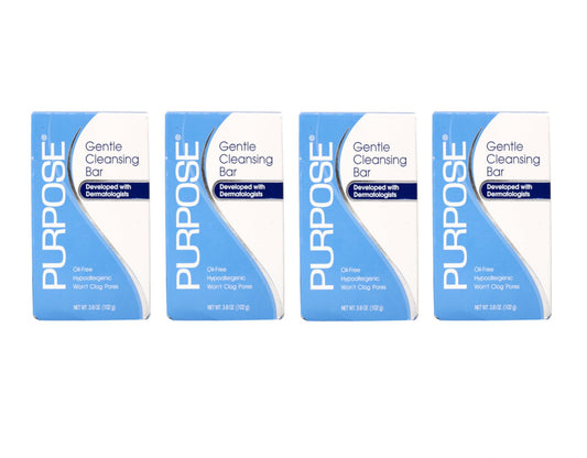 PURPOSE Gentle Cleansing Bar, Gentle As Water, All Skin Types, For Sensitive & Dry Skin, Oil-free, Hypoallergenic, Sulfate-Free, 3.6 oz Bar, Pack of 4 Beauty & Personal Care Purpose