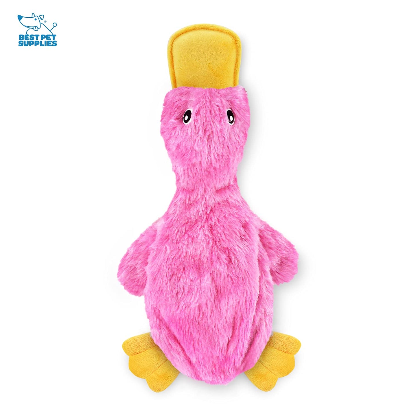 Best Pet Supplies Crinkle Dog Toy – Plush No-Stuffing Duck with Squeaker for All Breeds, Fun Indoor Chew & Play
