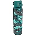 ION8 Water Bottle, 500 ml/18 oz, Leak Proof, Easy to Open, Secure Lock, Dishwasher Safe, BPA Free, Flip Cover, Carry Handle, Fits Cup Holders, Easy