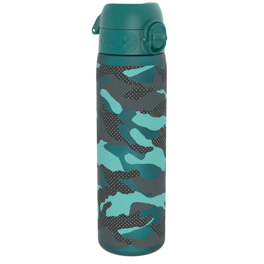 ION8 Water Bottle, 500 ml/18 oz, Leak Proof, Easy to Open, Secure Lock, Dishwasher Safe, BPA Free, Flip Cover, Carry Handle, Fits Cup Holders, Easy