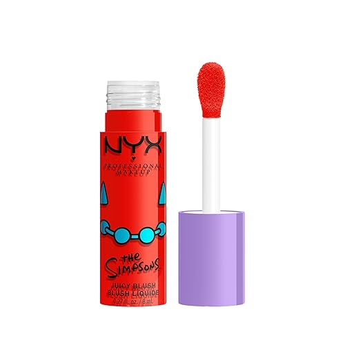 NYX PROFESSIONAL MAKEUP Saucy Sisters' Fat Cheeks Blush, Juicy Liquid Blush For A Radiant Pop of Color, The Simpsons Collaboration, Vegan