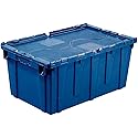 Monoflo Plastic Distribution Container With Hinged Lid, 21.9 x 15.2 x 12.8”, Blue