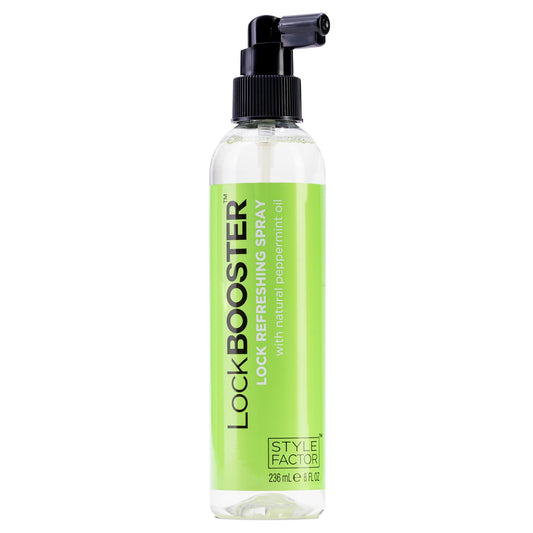Style Factor LockBOOSTER Lock Refreshing Spray - Hydrating & Cooling Mist for Braids, Locs & Twists - Alcohol-Free Formula with Peppermint -Refresh