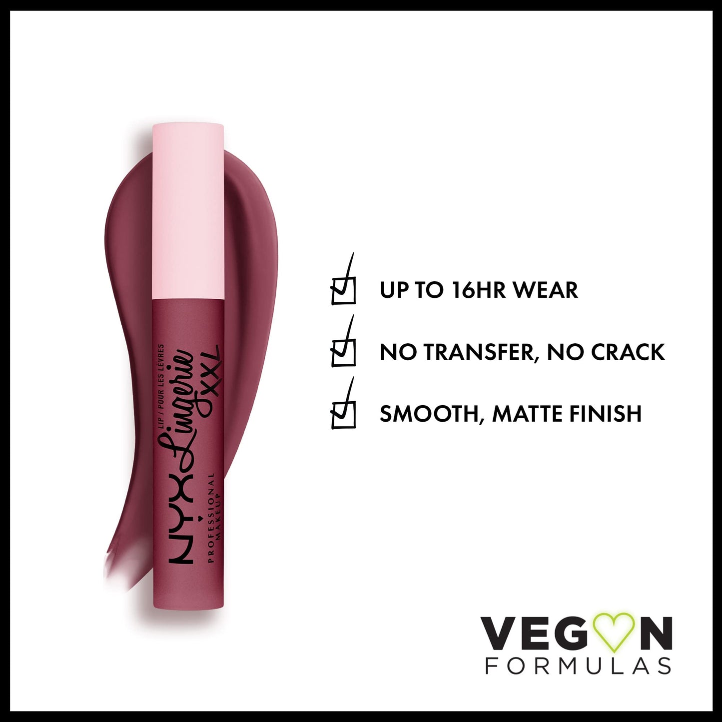 NYX PROFESSIONAL MAKEUP Lip Lingerie XXL Matte Liquid Lipstick - Bust-Ed (Purple Mauve)