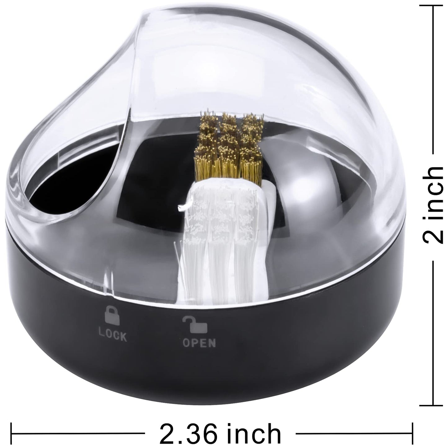 HiANNE Nail Art Cleaner Tool Case with Steel Wire Brush and Nylon Brush for Cleaning Carbide/Ceramic Nail Drill Bits, Anti-Splash Design, Removable