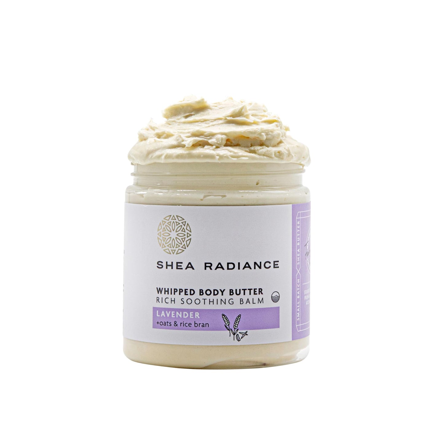 Shea Radiance P.U.R.E. Whipped Shea Butter with Colloidal Oatmeal - Whipped Body Butter Blended with Skin Soothing Oatmeal & Moisturizing Rice Bran