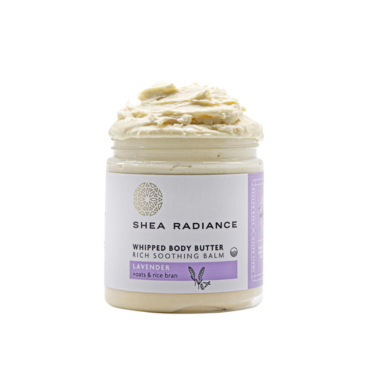 Shea Radiance P.U.R.E. Whipped Shea Butter with Colloidal Oatmeal - Whipped Body Butter Blended with Skin Soothing Oatmeal & Moisturizing Rice Bran