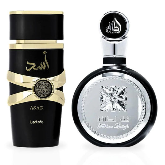 Lattafa Asad & Fakhar For Men Eau De Parfum 100ml Each (3.4 oz) | Long-Lasting Masculine Fragrance Set | Powerful Spicy, Woody, and Fresh Scents Beauty & Personal Care Lattafa